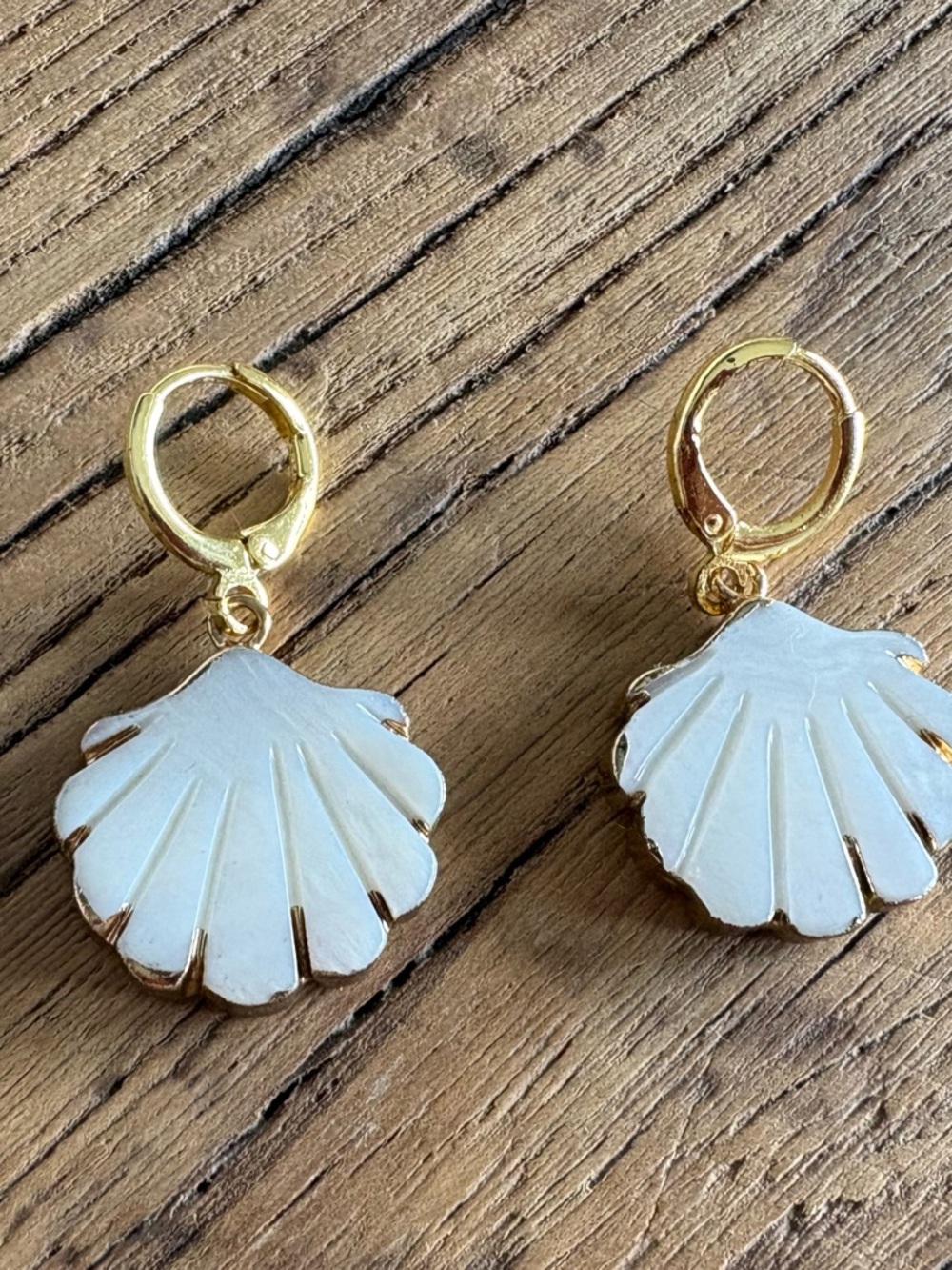 Boutique Gold Shell Drop Earrings